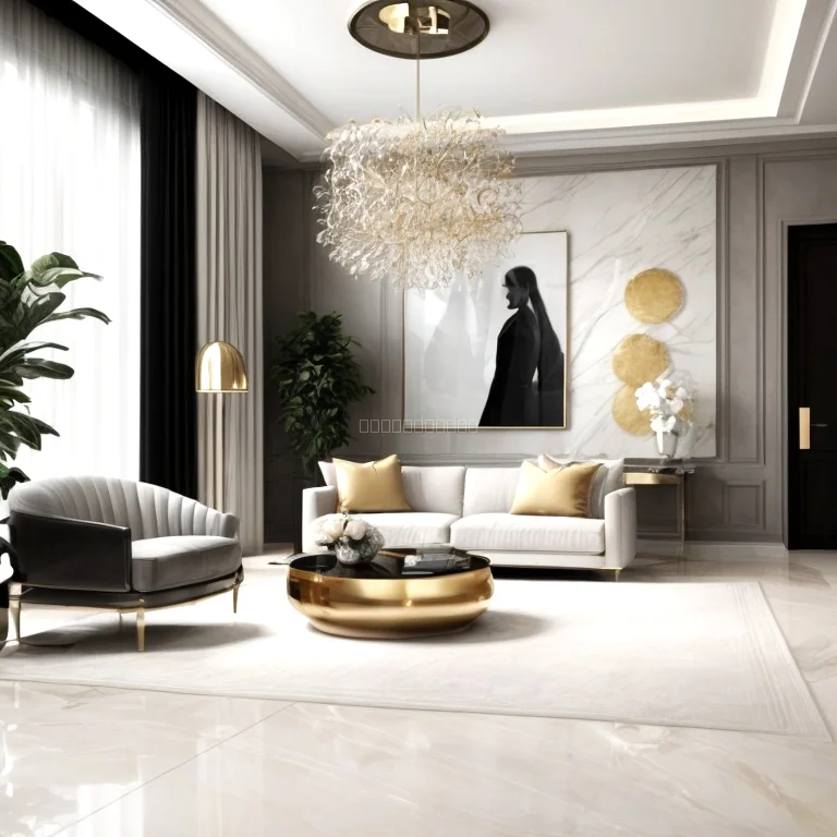 Sala moderna en apartamento de lujo